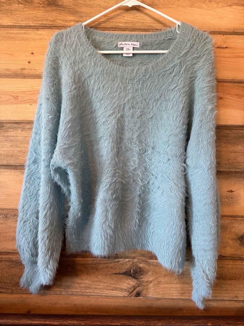 Light Blue Fuzzy Crewneck Sweater